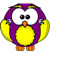 Gold and Purple Owl