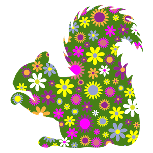Retro Floral Squirrel Profile