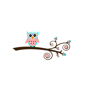 Blue/pink Owl On Branch