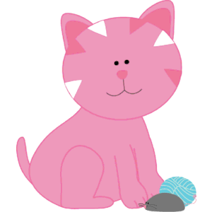 Pink kitten mouse yarn