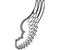 Archaic drawing of a bird wing