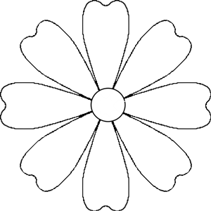 Flower Daisy 8 Petal Template
