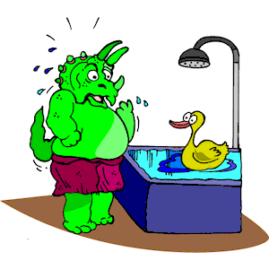 Dinosaur Taking a Bath 1