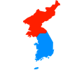 North and South Korea Simple Map