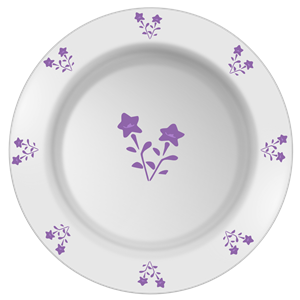 Plate with flower pattern