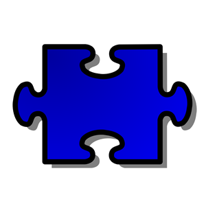 Blue Jigsaw piece 02