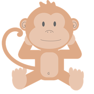 Cartoon monkey without his banana