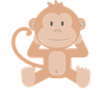 Cartoon monkey without his banana