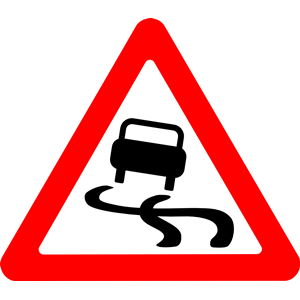 Roadsign slippery