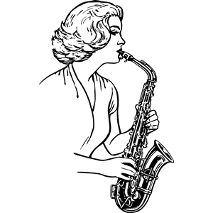 Woman playing a saxophone