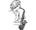 Woman playing a saxophone