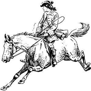 Man on galloping horse