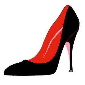 Black And Red Womans Shoe