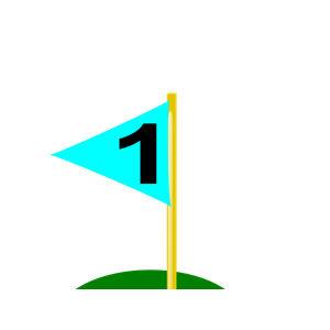 Golf Flag 1st Hole (bolder Black Number)