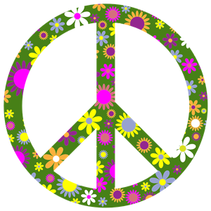 Retro Floral Peace Sign