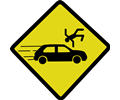 Car accident sign