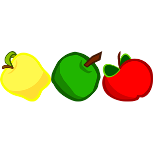 Three Cartoony Apples
