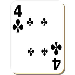 White deck: 4 of clubs