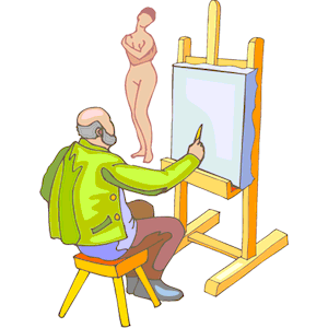 Artist Painting Model