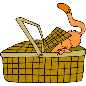 Cat in Picnic Basket