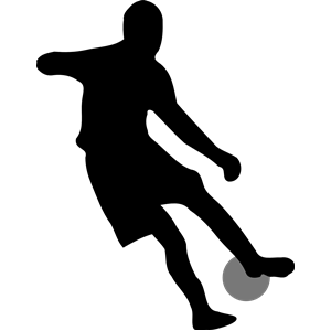 Soccer player dribbling silhouette