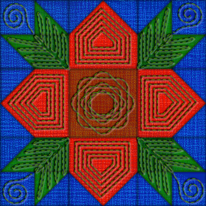 Quilt Block - Geometric Flower