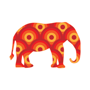 Retro Circles Elephant