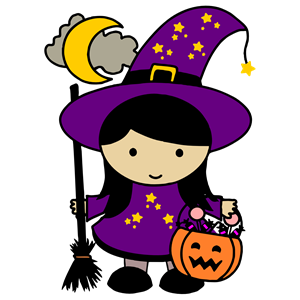Cute Halloween Witch - Colored