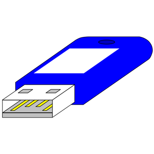 USB Key / Pen Blue Connector Side