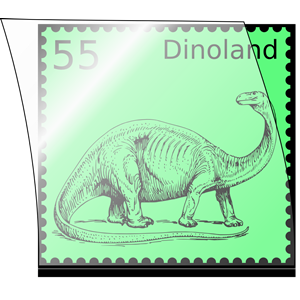 Dino stamp in stamp mount