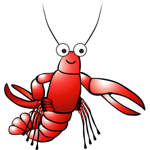 Red cartoon lobster 
