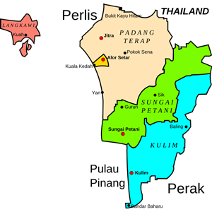 Map of Kedah, Malaysia