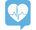 Heartbeat Logo for Health.SE. No background. White heart