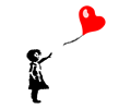 Little Girl And Heart Shaped Balloon