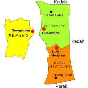 Map of Penang, Malaysia