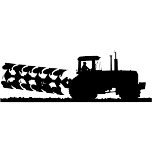 Tractor & Plow Silhouette