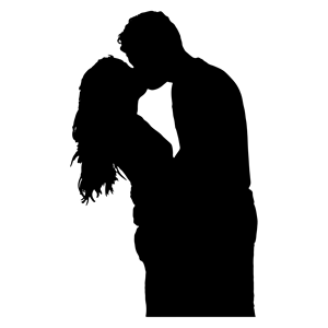 Kissing Couple Silhouette