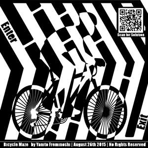 Maze of man riding bicycle