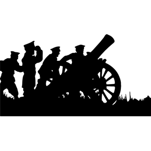 Soldiers With Canon Silhouette