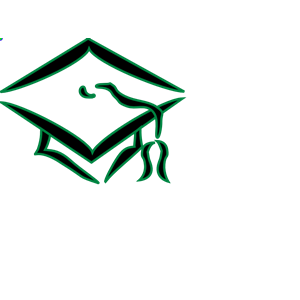Graduation Cap (green Outline)
