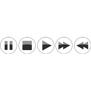Glossy media player buttons