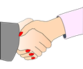 Handshake with Black Outline (white man and woman)