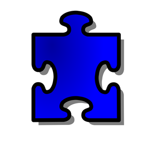 Blue Jigsaw piecev13