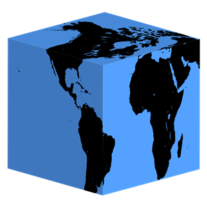 Cube Earth Silhouette