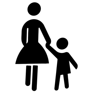 Mother And Child Holding Hands Silhouette