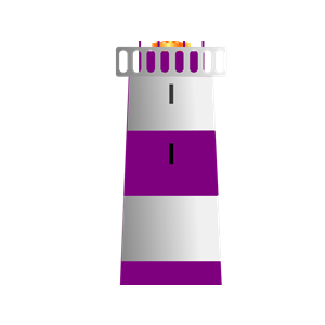 Purple and White Lighthouse