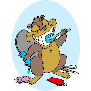 Beaver Brushing Teeth