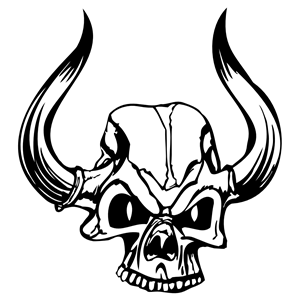 Evil Skull Line Art
