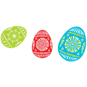 3 colour easter eggs