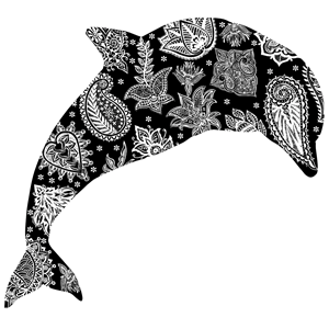 Floral Pattern Dolphin White